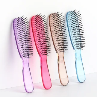 Clear Colored Hair Brushes with Anti-Static