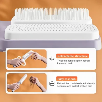 Self Cleaning Hair Comb with Anti-Static - Image 4