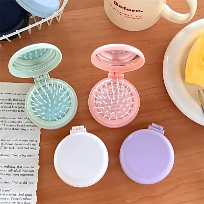 Pocket Size Hair Brush with Mirror - Image 12