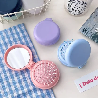 Pocket Size Hair Brush with Mirror - Image 9