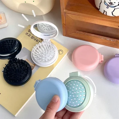 Pocket Size Hair Brush with Mirror - Image 2