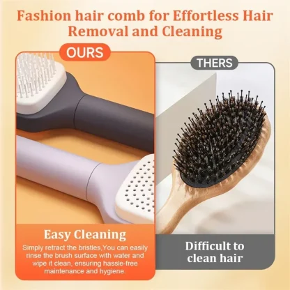 Self Cleaning Hair Comb with Anti-Static - Image 3