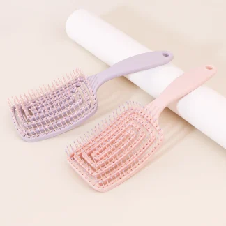 Solid Color Hair Brush with Hollow Out Design